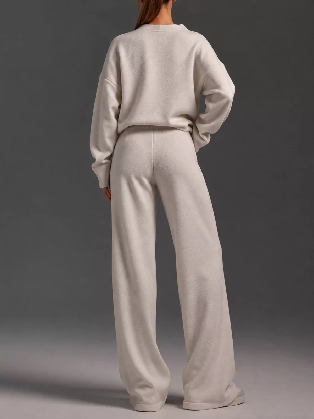 Polo top and pants set, beige back