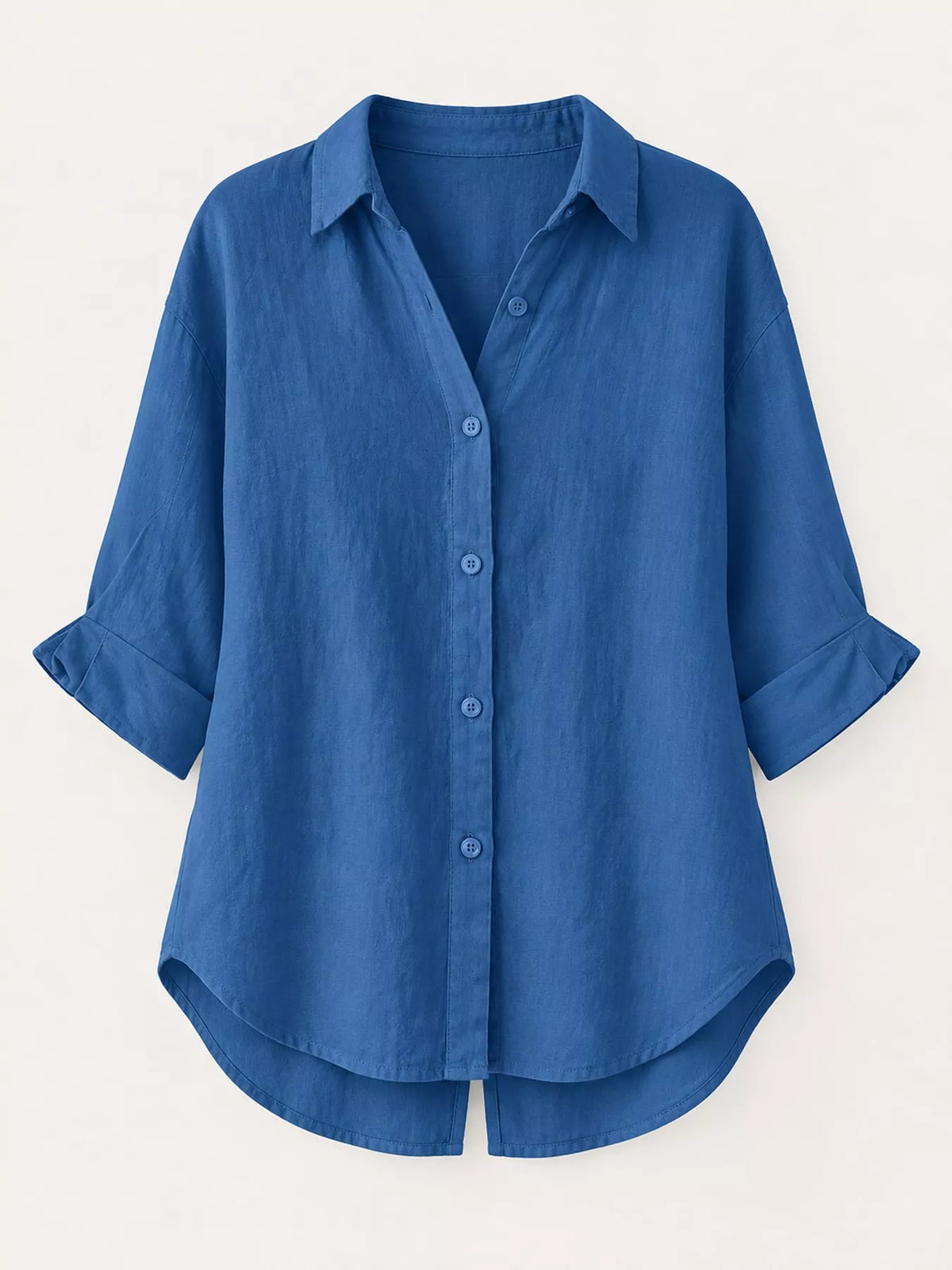 Blue loose fit tie back shirt
