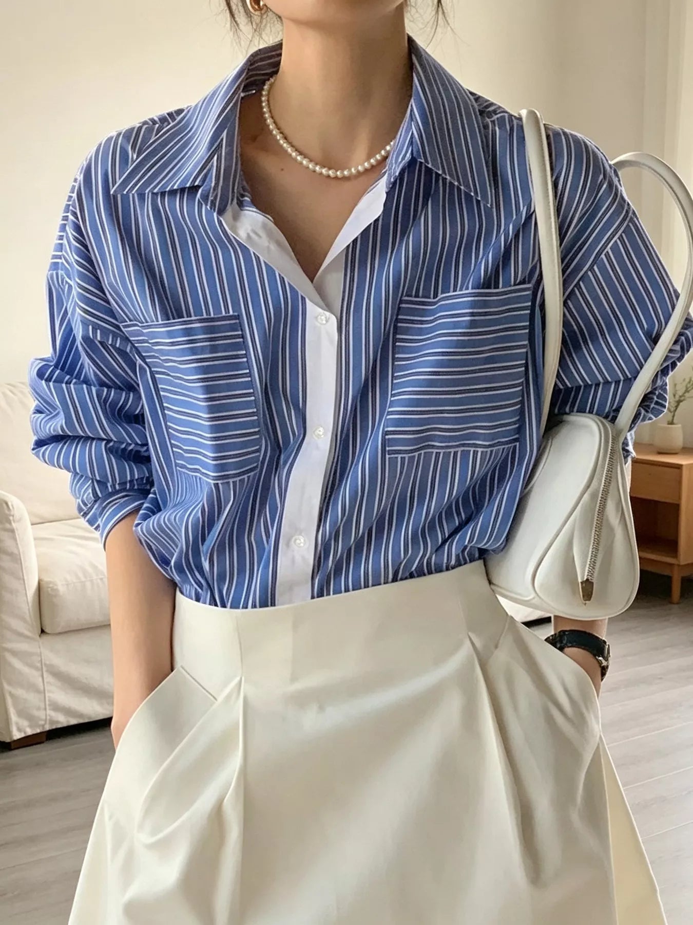 Trendsi Striped Button-Down Shirt -