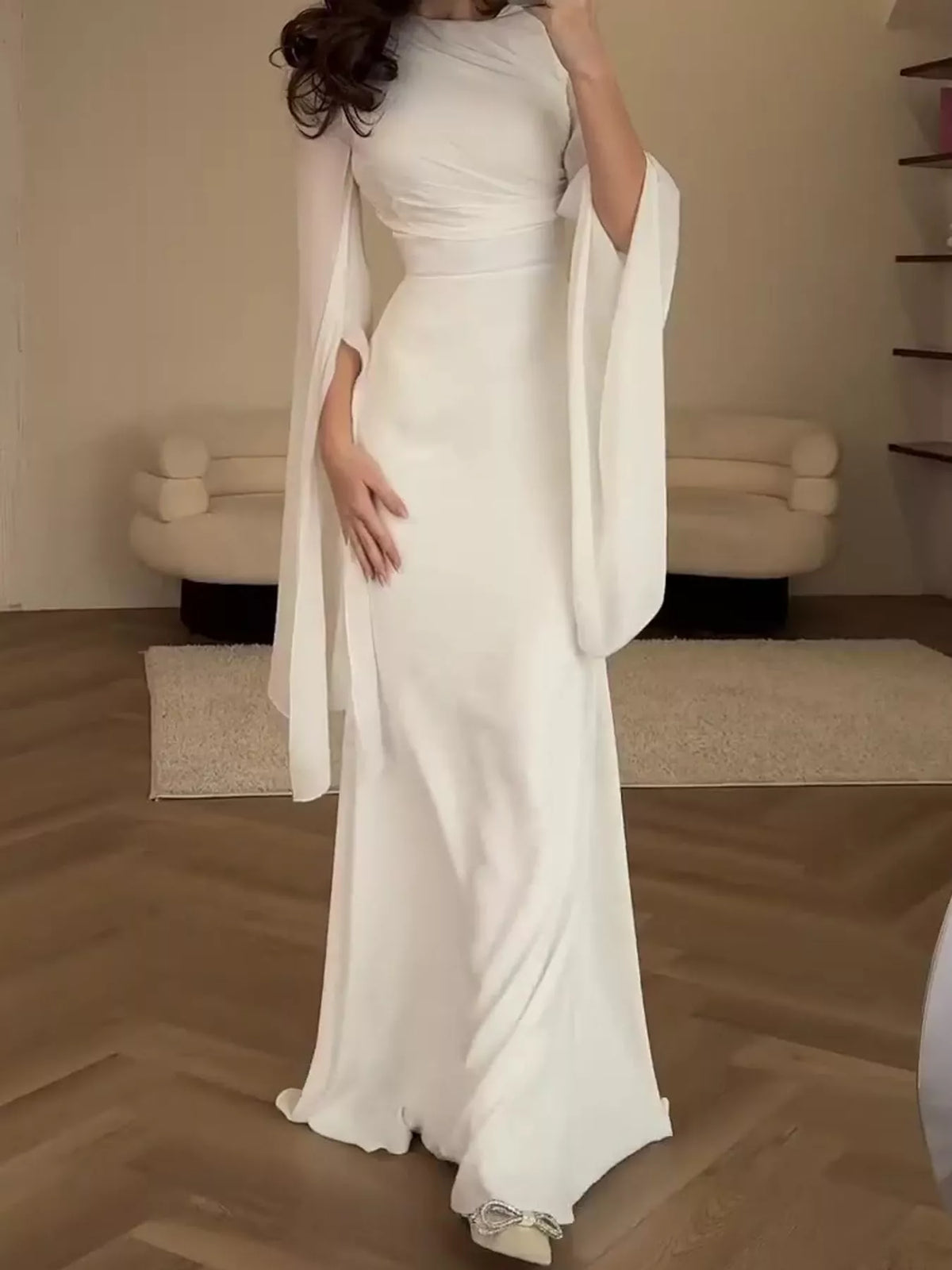 Round Neck Maxi Dress — front view