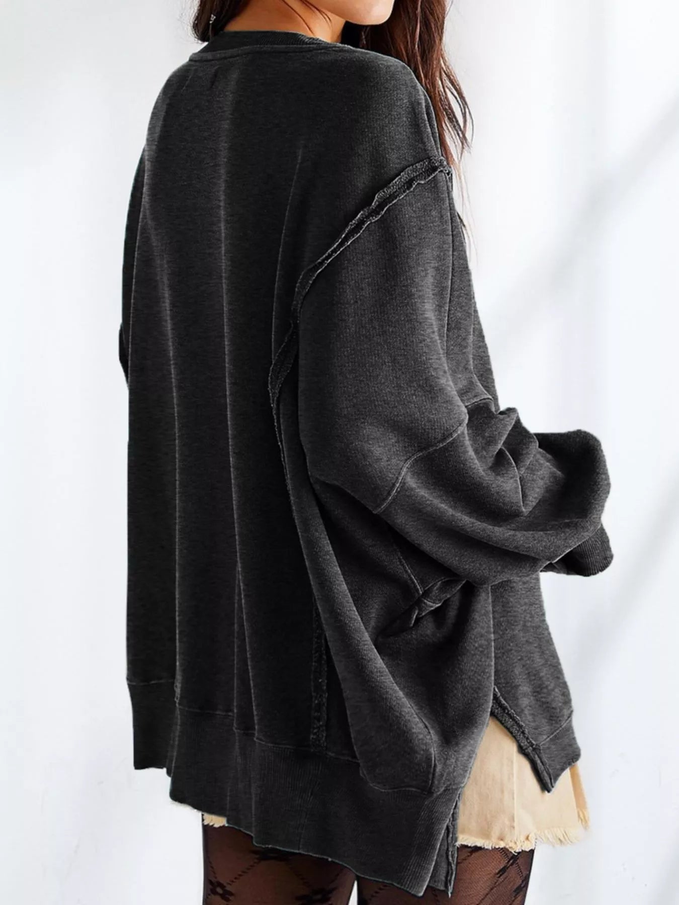 Trendsi Oversized Relaxed Fit Crew Neck Sweatshirt -