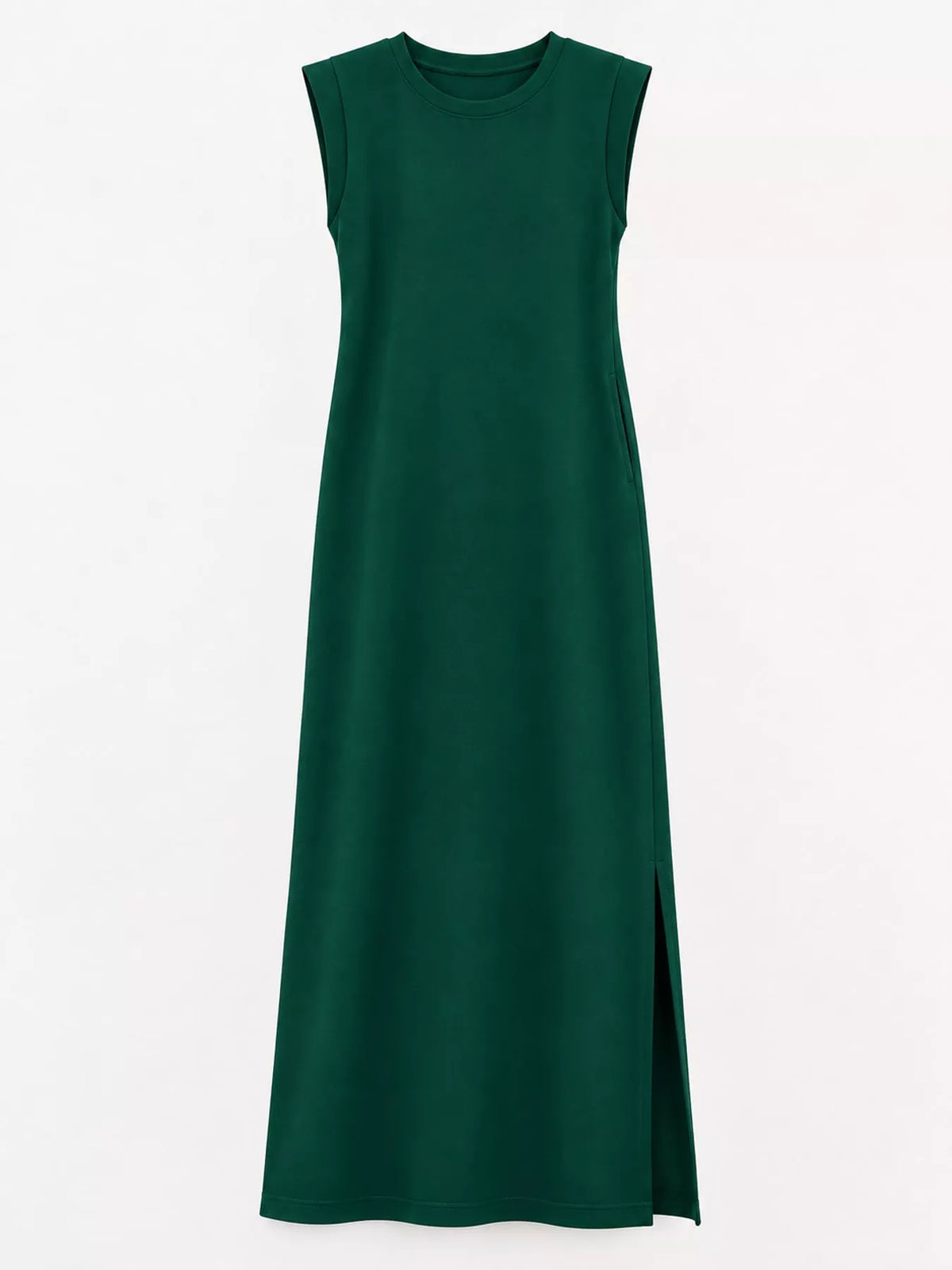 Round neck sleeveless maxi dress, product view
