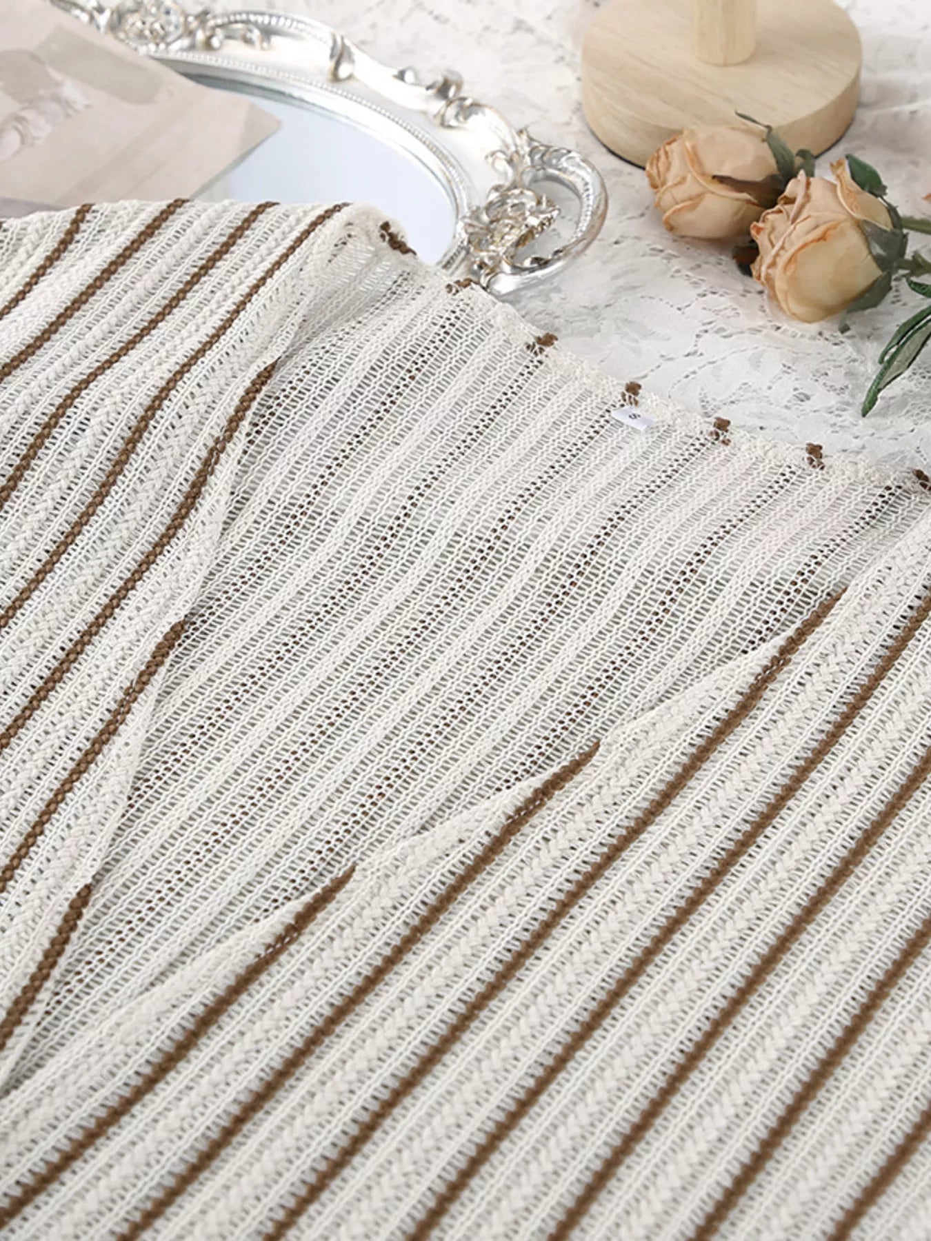 Trendsi Striped Tie Front Top and Shorts Lounge Set -