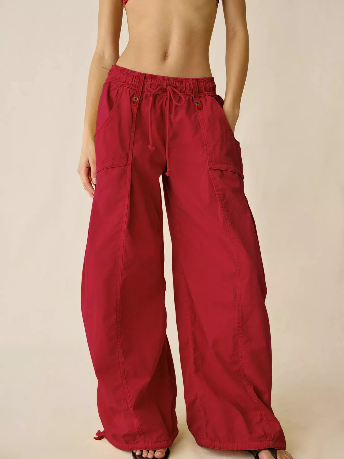 Trendsi High-Waisted Cargo Wide-Leg Pants -
