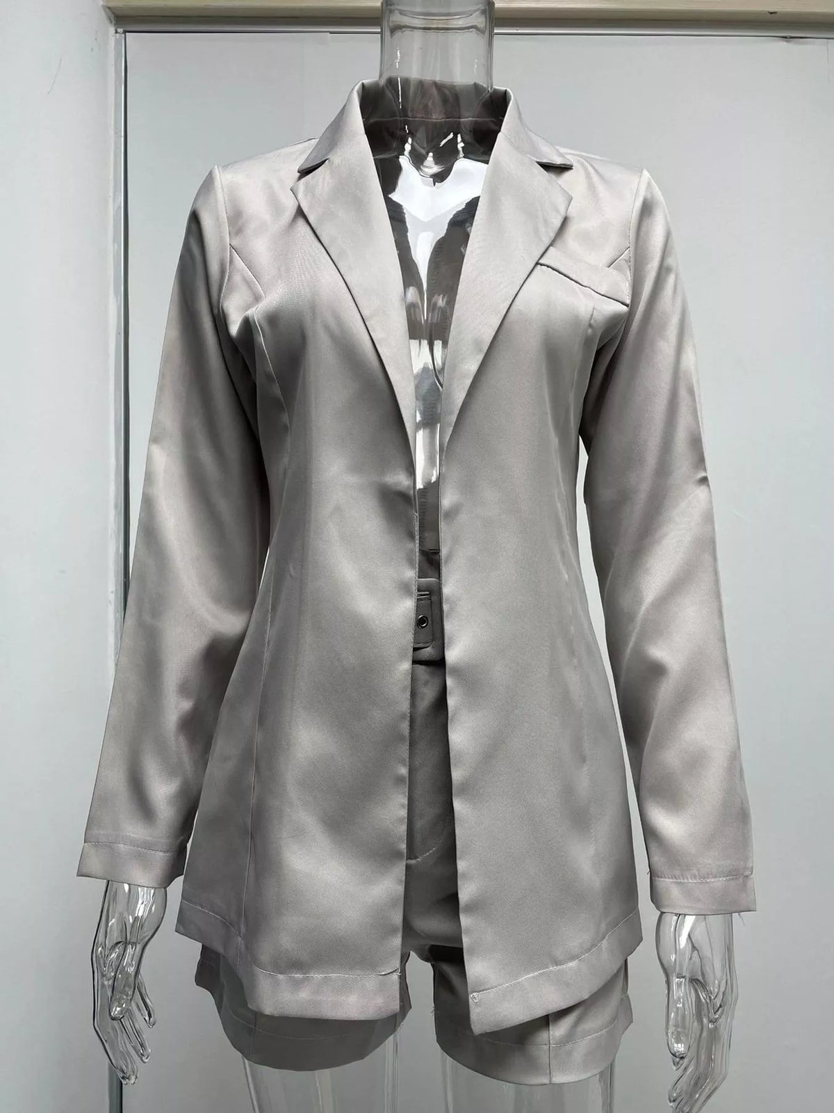 Collared long sleeve outfit set, product view