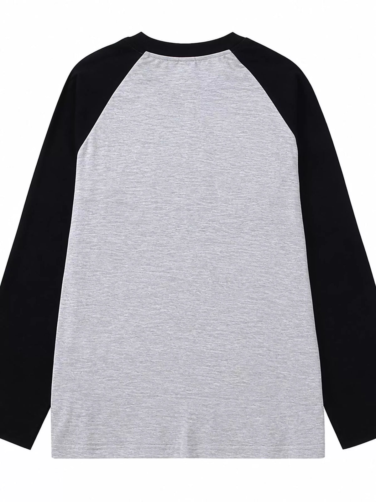Gray And Black - Black Sleeves contrast raglan long sleeve t-shirt