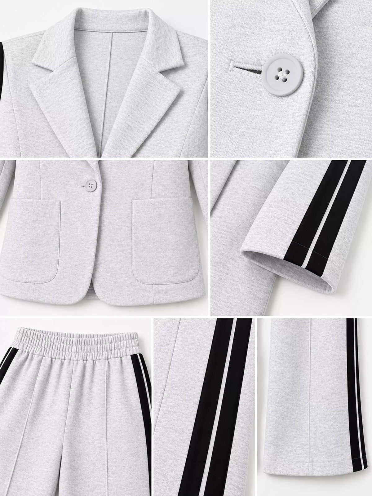 Set with Side Stripe Detail — garment construction details