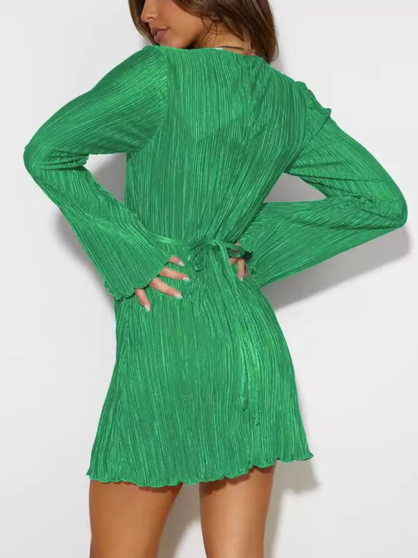 Trendsi Cutout Flare Sleeve Mini Dress -