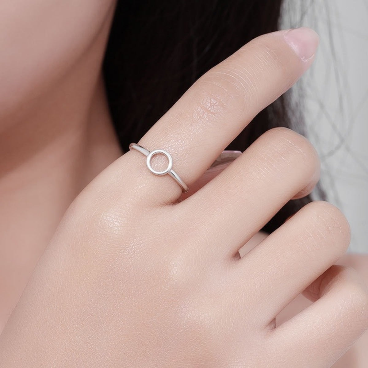 Trendsi 925 Sterling Silver Circle Ring -