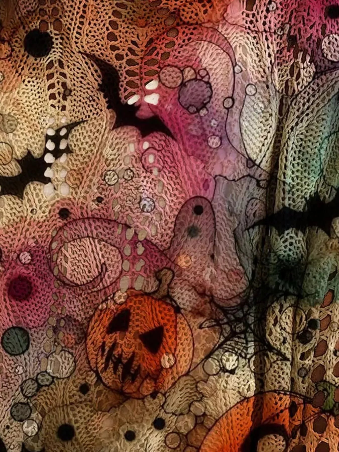 Trendsi Full Size Halloween Pumpkin Loose Knit Cover Up Plus Size -