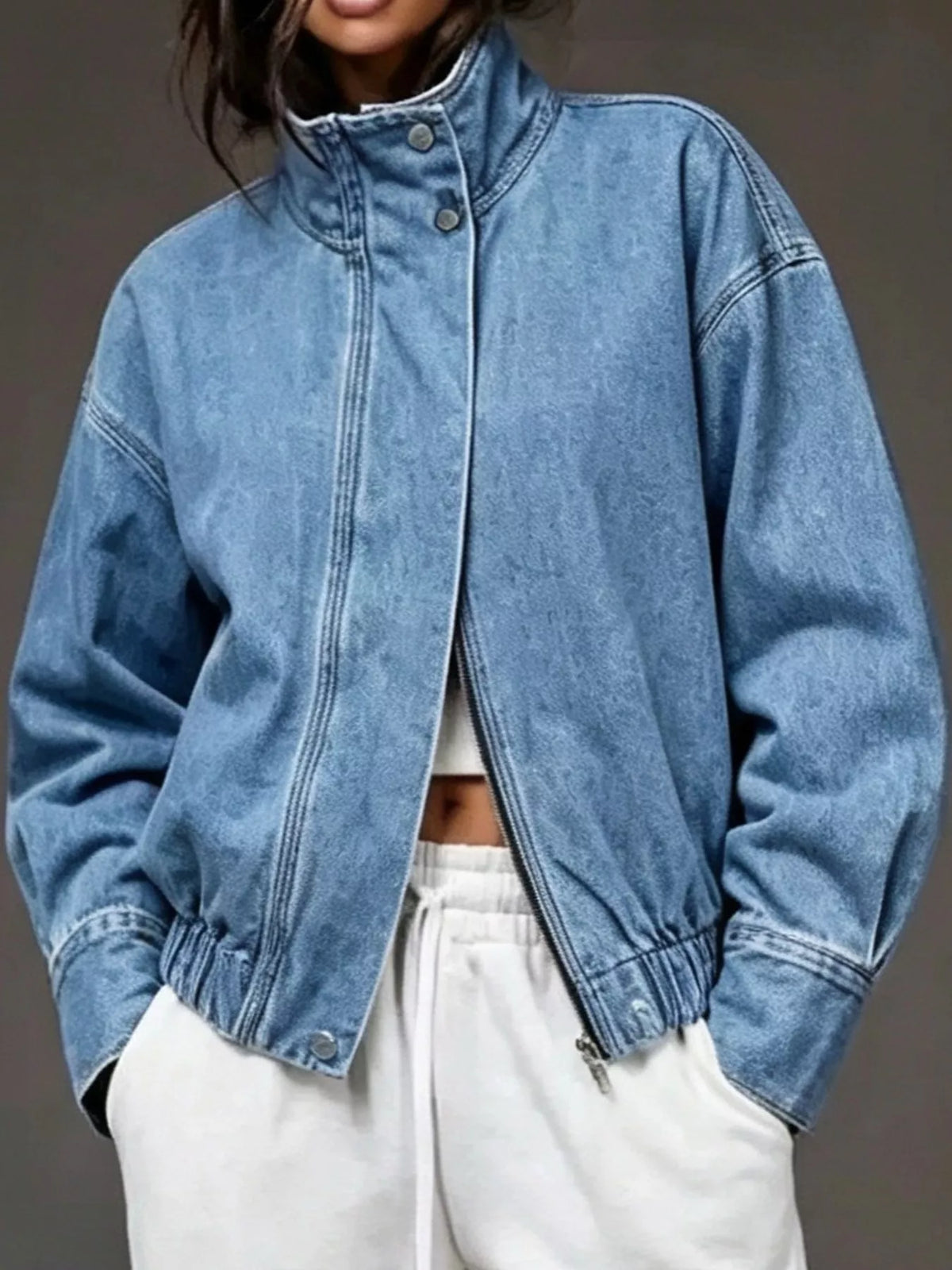 Denim-look jacket, light blue front