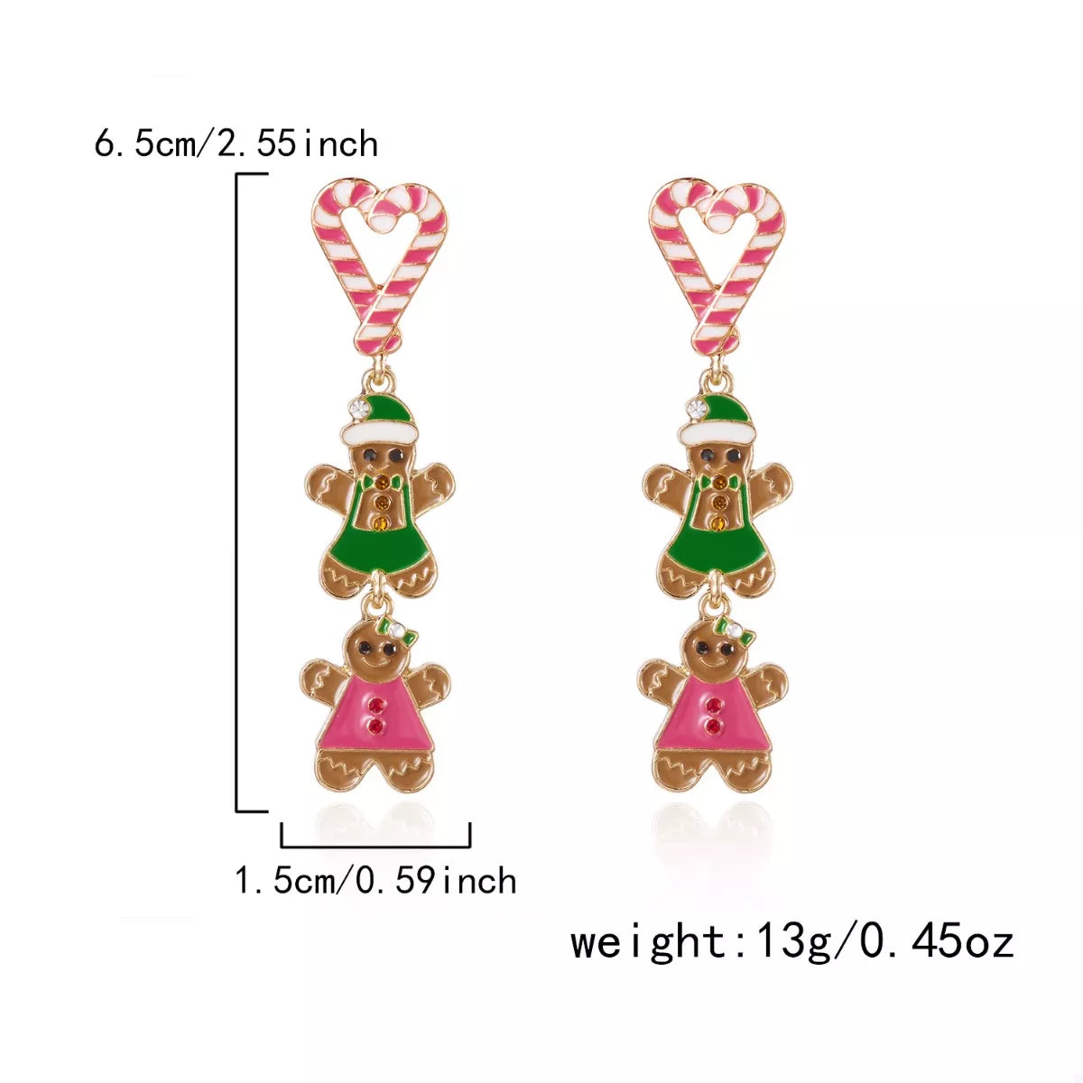 Trendsi Christmas Gingerbread Drop Earrings -