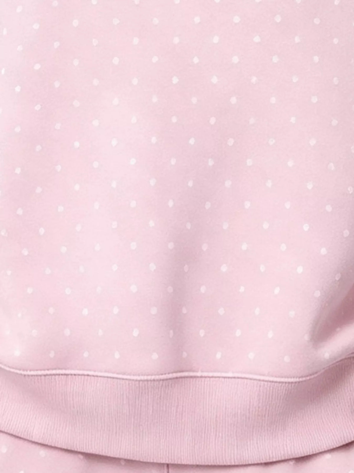 Pink polka dot letter graphic sweatshirt, polka dot and hem detail