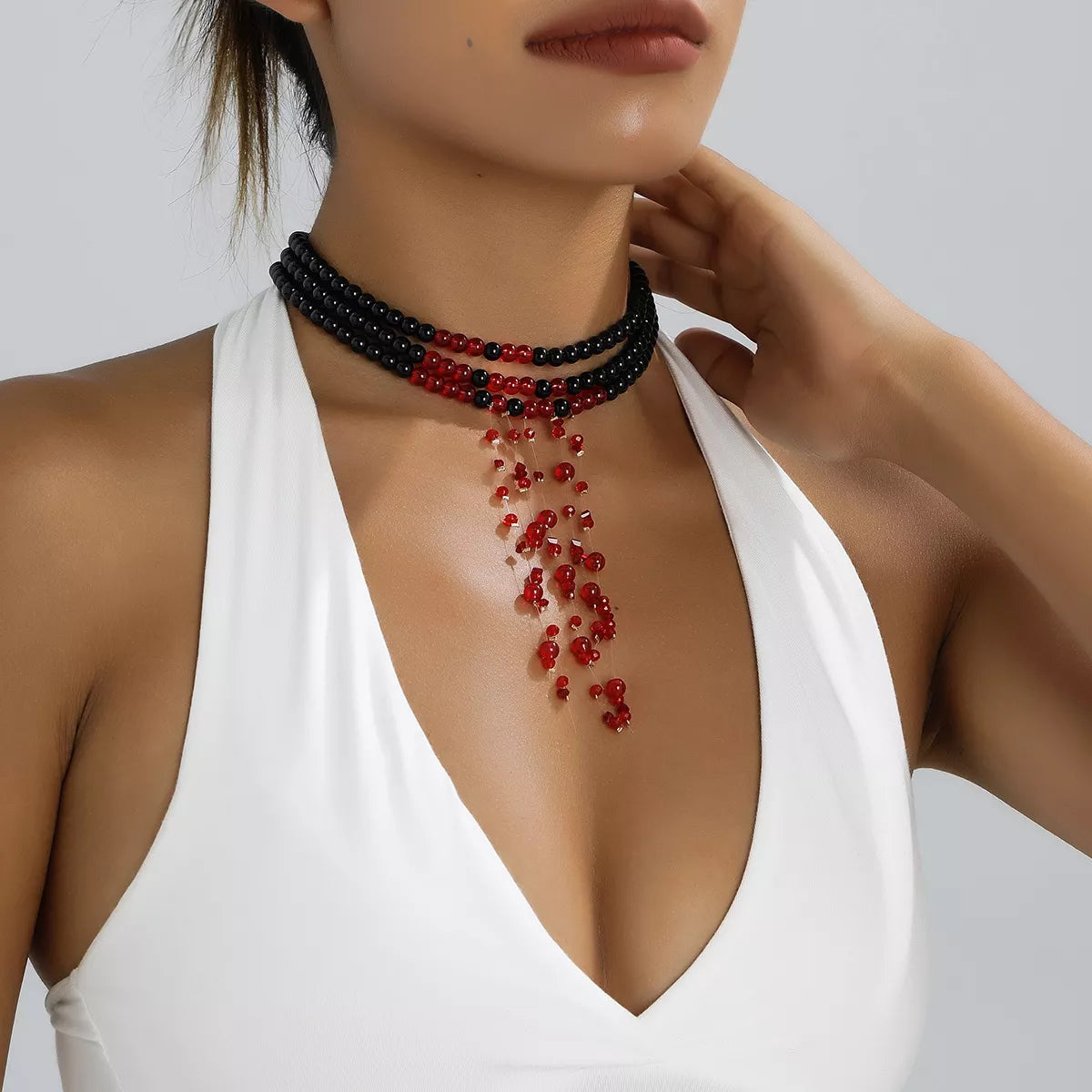 Trendsi Halloween Multi-Layered Beaded Choker Necklace -
