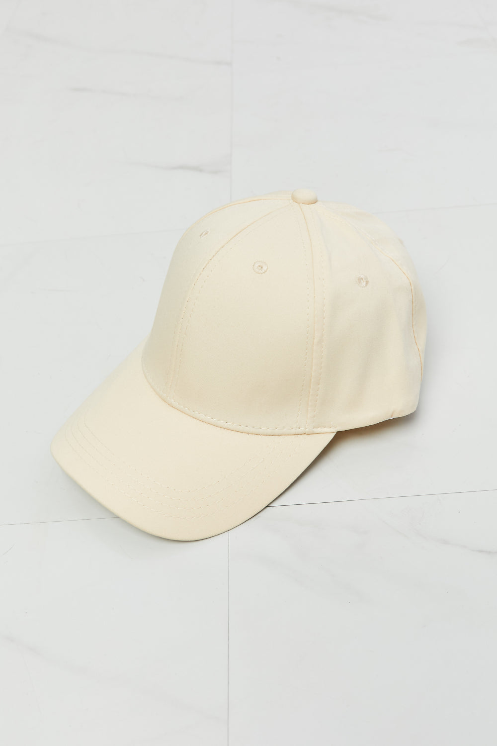 Unisex Beige Polyester Baseball Cap With Adjustable Fit — product view 6