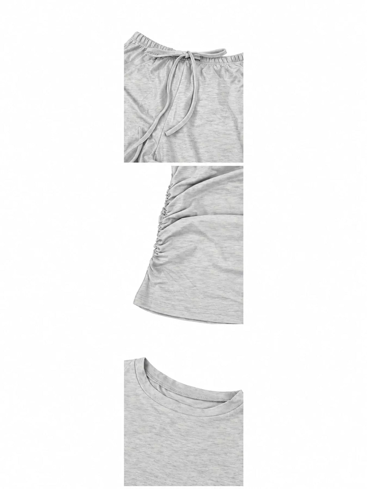 Long Sleeve Top and Wide-Leg Drawstring Pants Set — construction details