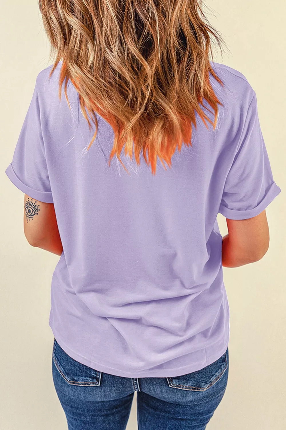 Trendsi Halloween Spooky Letter Graphic Round Neck Casual T Shirt -
