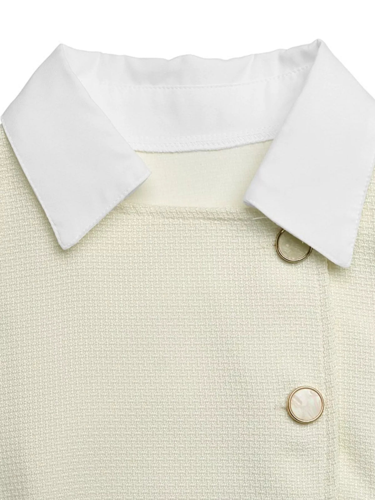 Button Front Pleated Cuff Mini Dress — construction details