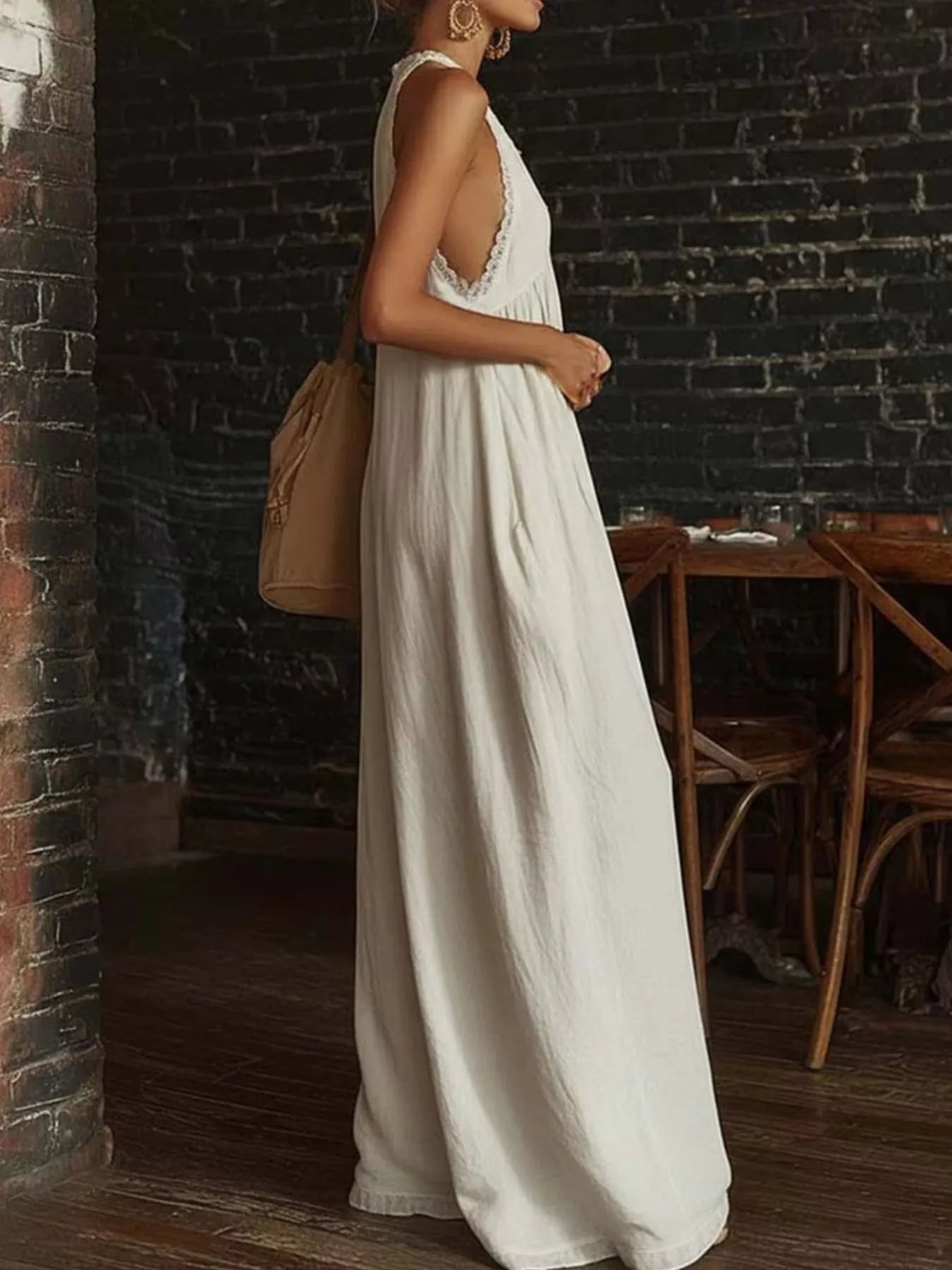 Trendsi Full Size Lace Trim Wide-Leg Jumpsuit Plus Size -
