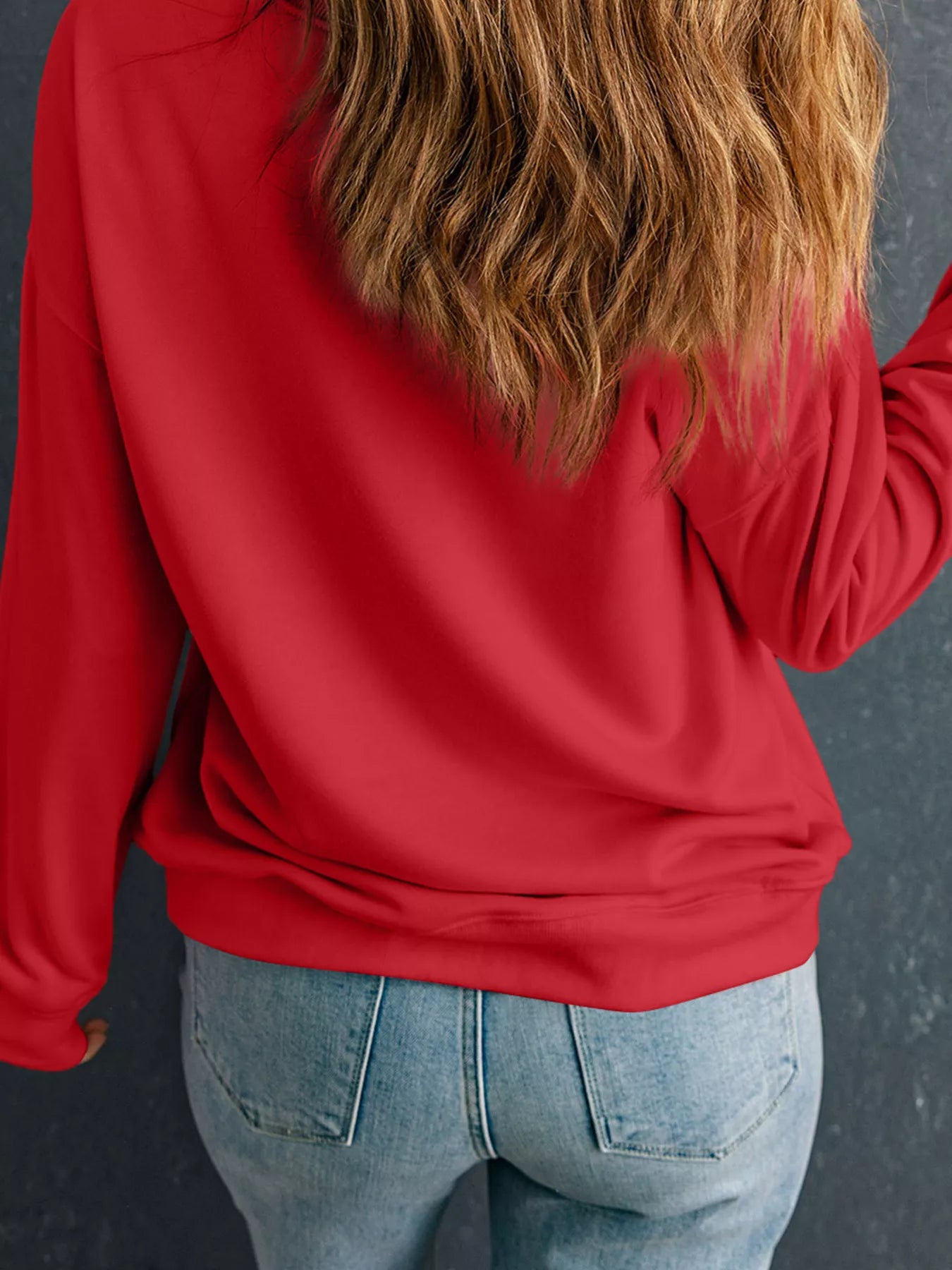 Trendsi Western Patchwork Cow Drop Shoulder Sweatshirt -