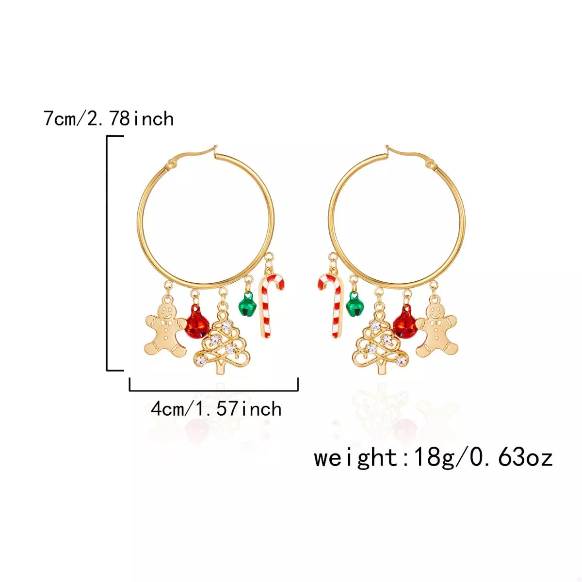 Trendsi Christmas Theme Hoop Earrings -