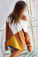 Trendsi BiBi Color Block Geometric Sweater -