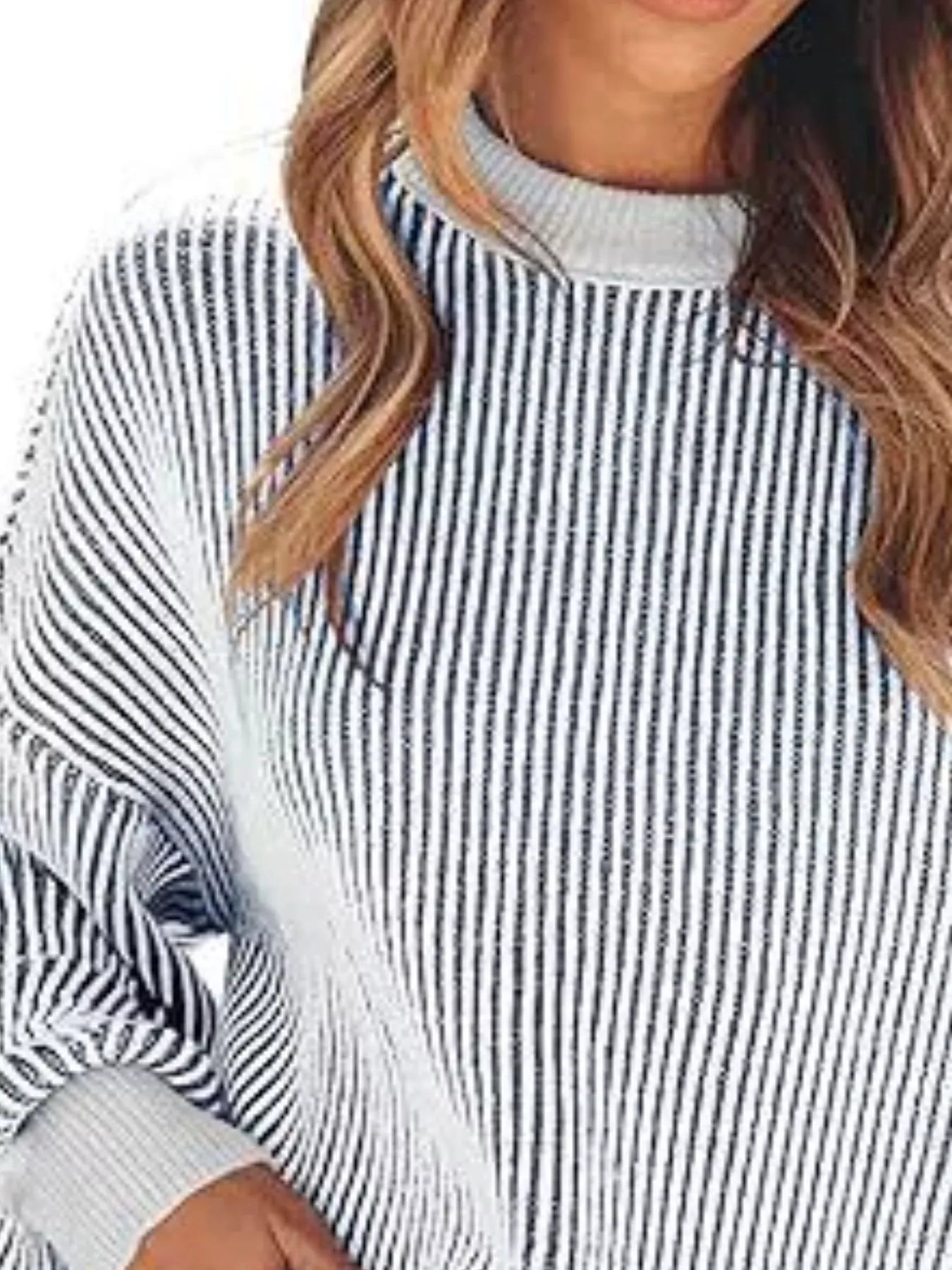 Trendsi Stripe Dropped Shoulder Sweater -