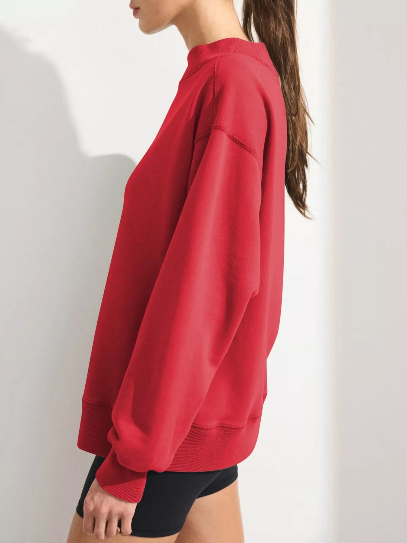 Trendsi Mock Neck Oversized Sweatshirt -