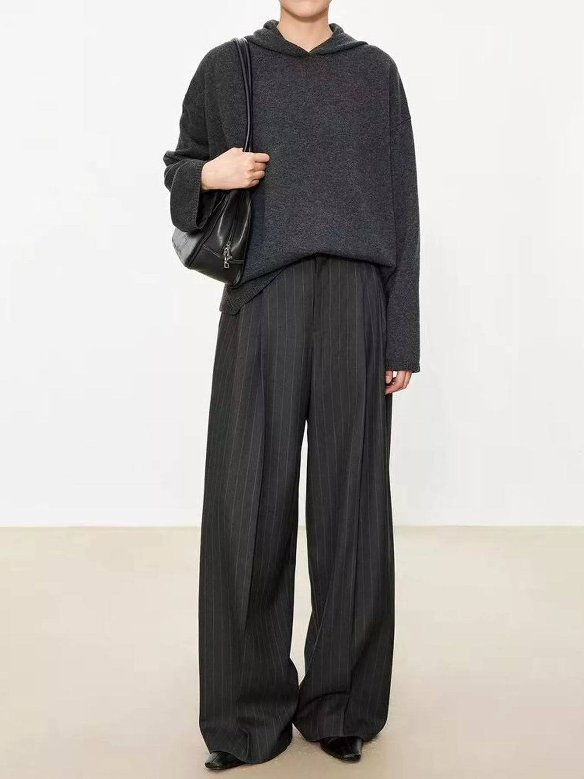 Smoke gray long-sleeve sweater