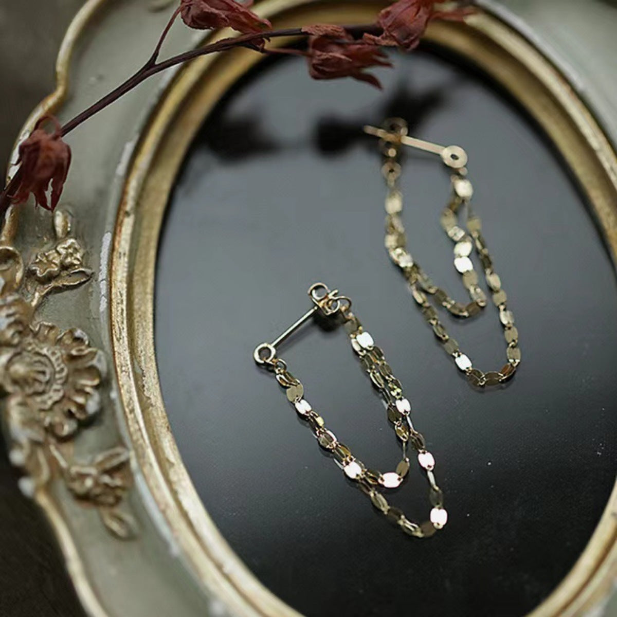 Trendsi 18K Gold-Plated Chain Earrings -