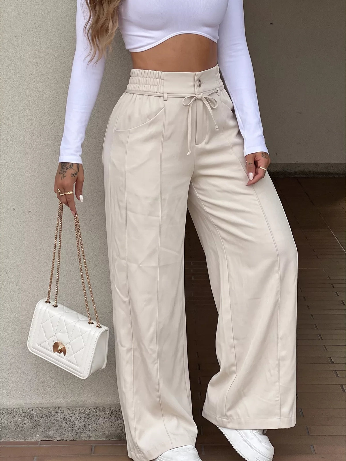Trendsi High-Waisted Wide-Leg Pants -