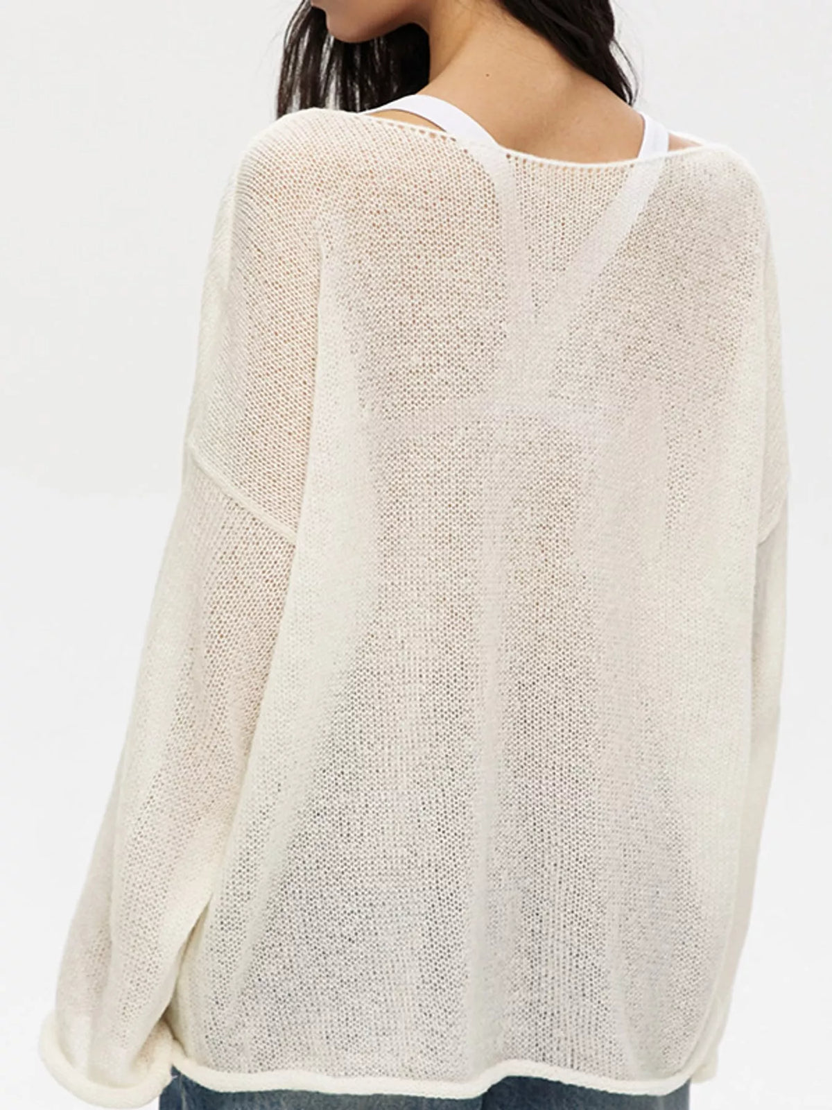 Knit cover-up, cream back
