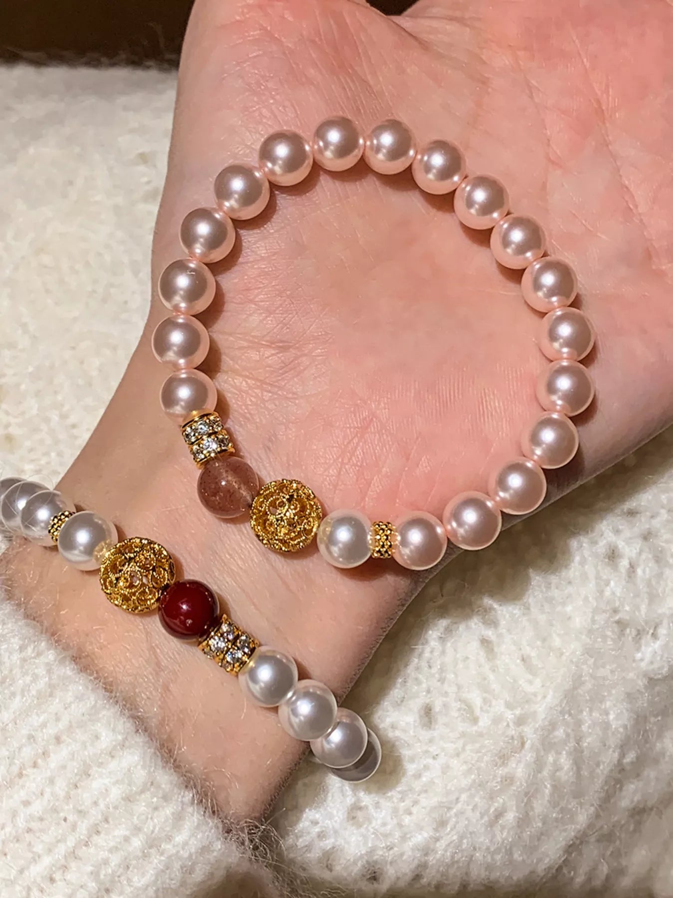 Trendsi Pearl Beaded Bracelet -