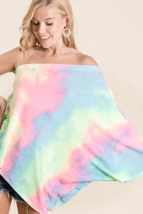 Trendsi BiBi Tie Dye French Terry One Shoulder Top with Dolman -