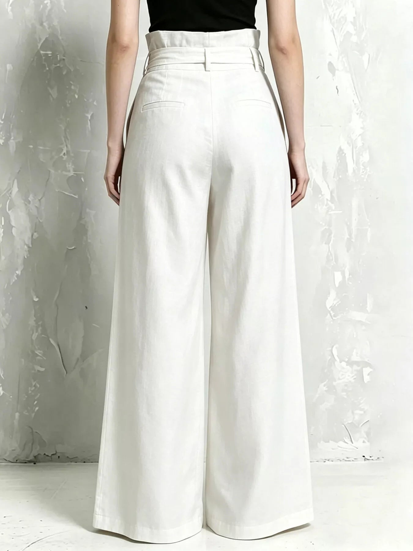 Trendsi Full Size Wide-Leg Paperbag Waist Pants Plus Size -