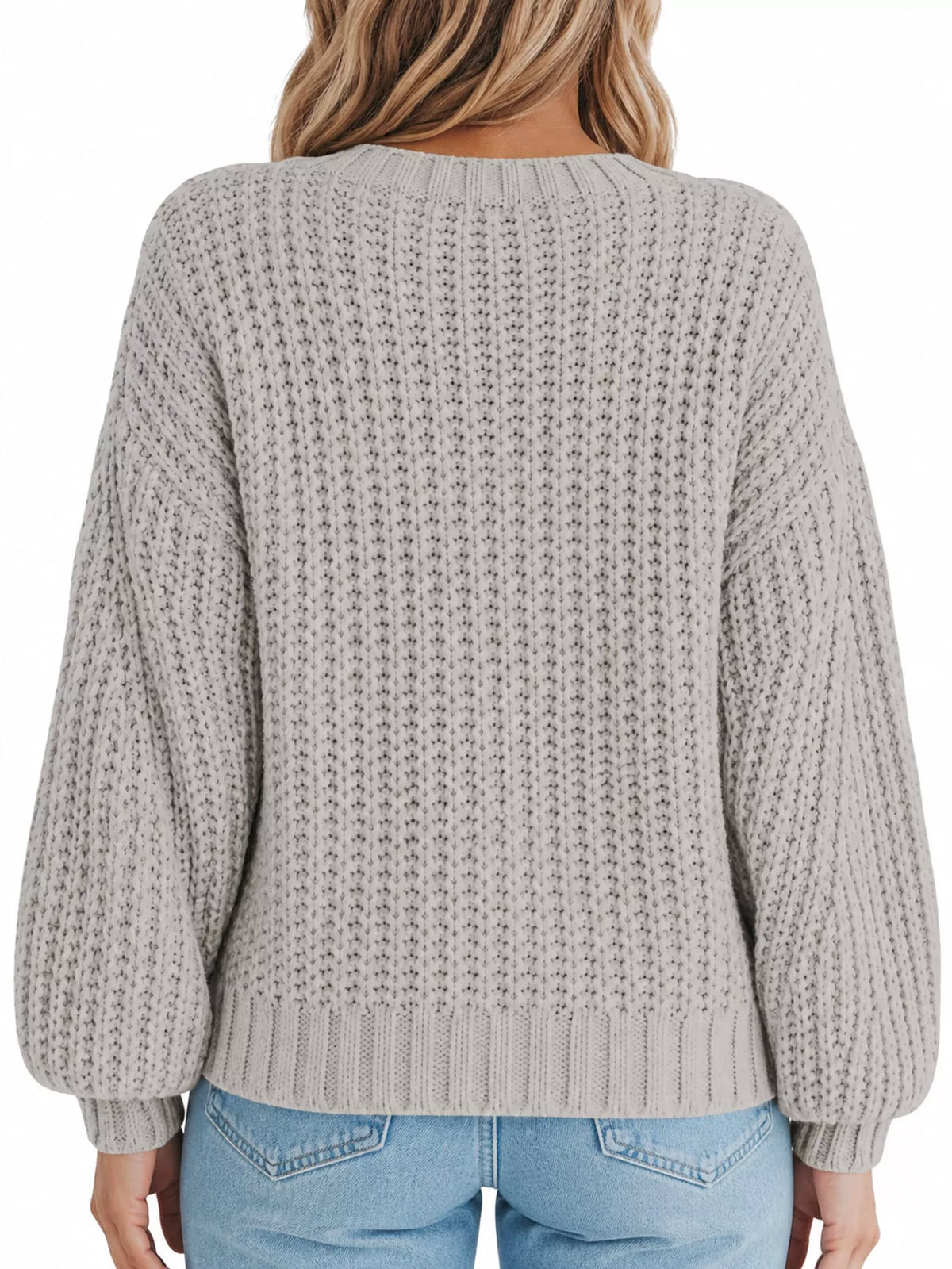 Button cardigan, light gray back