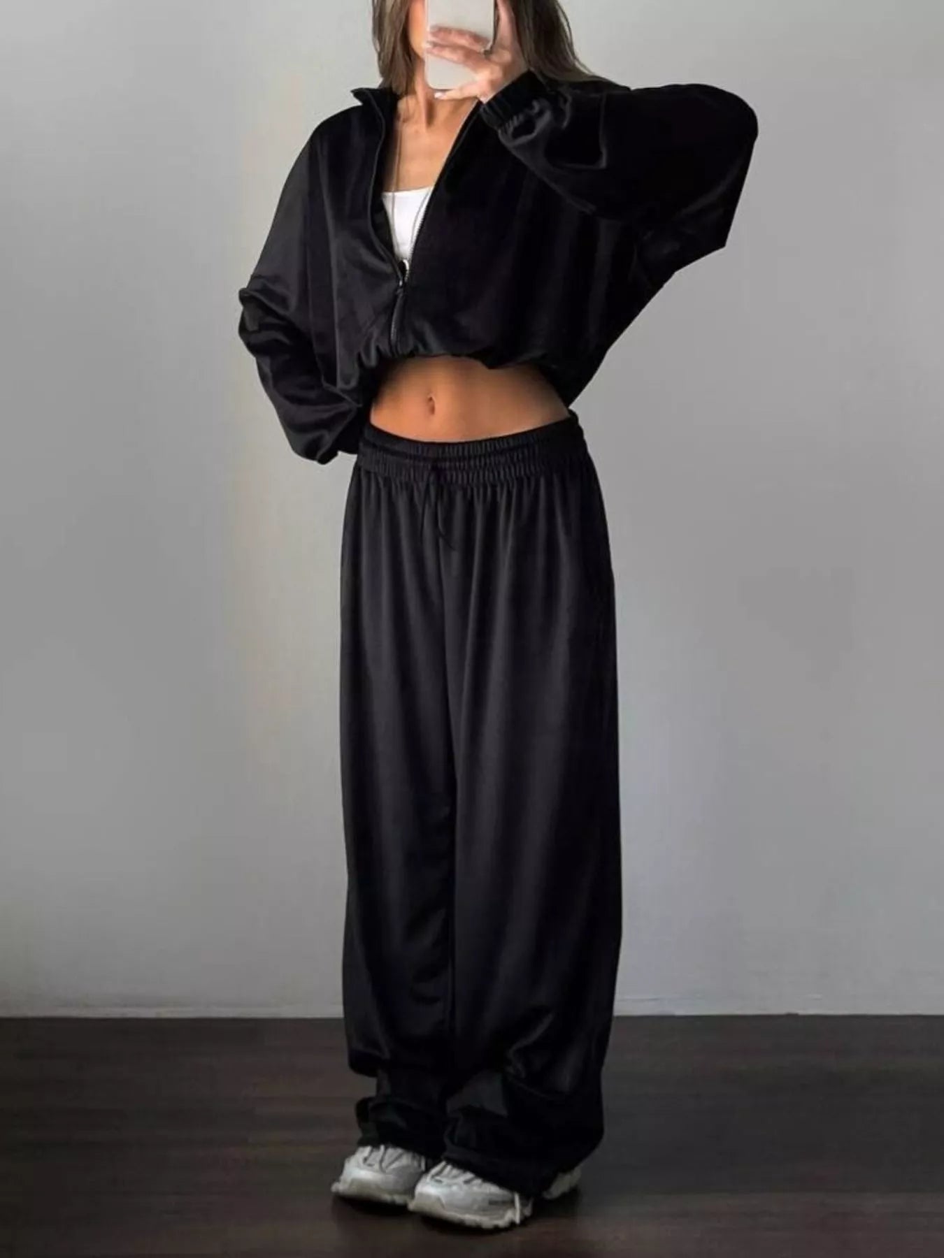 Trendsi Zip-Up Hoodie and Joggers Set -