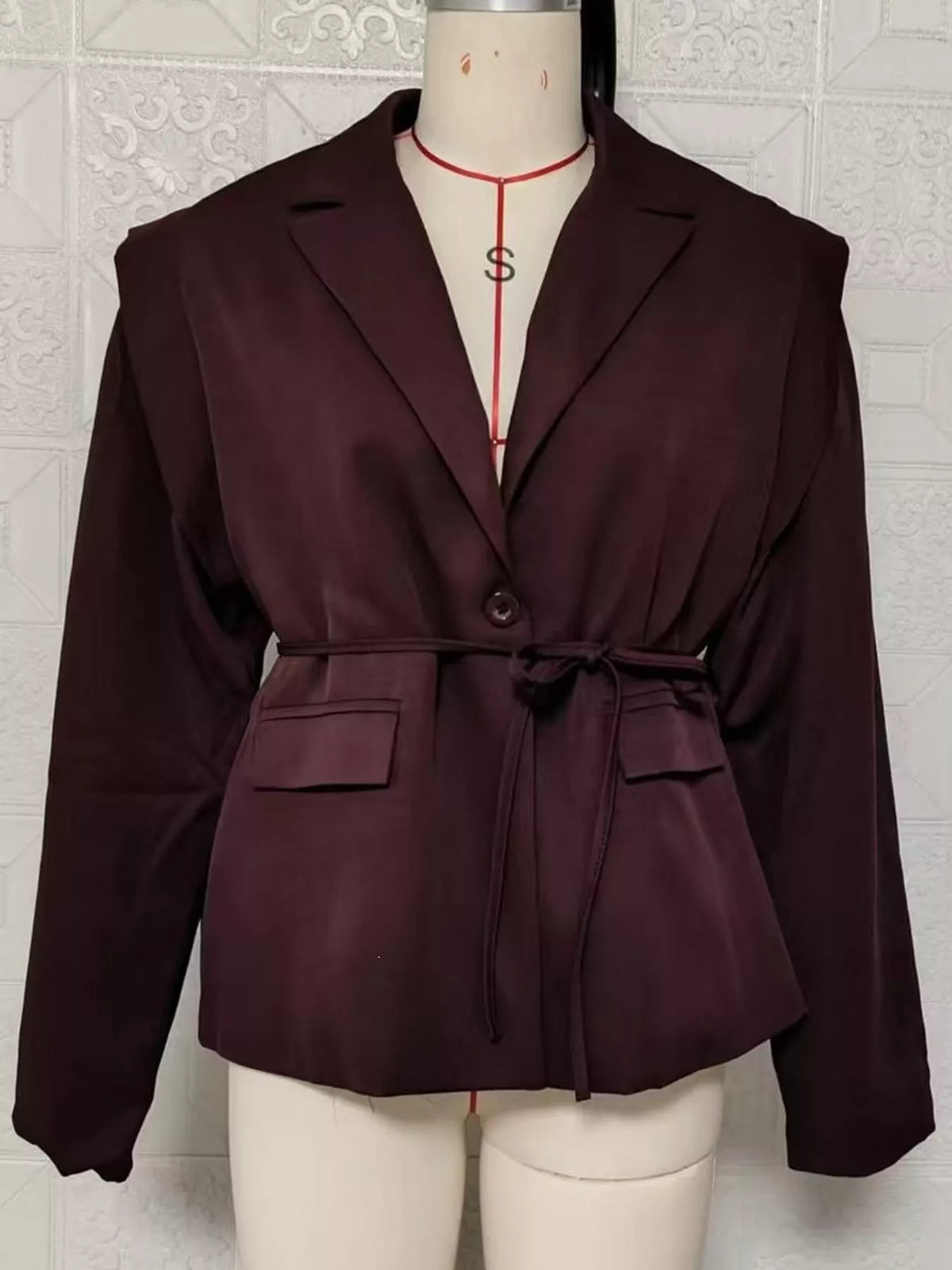 Collared long sleeve blazer, product view