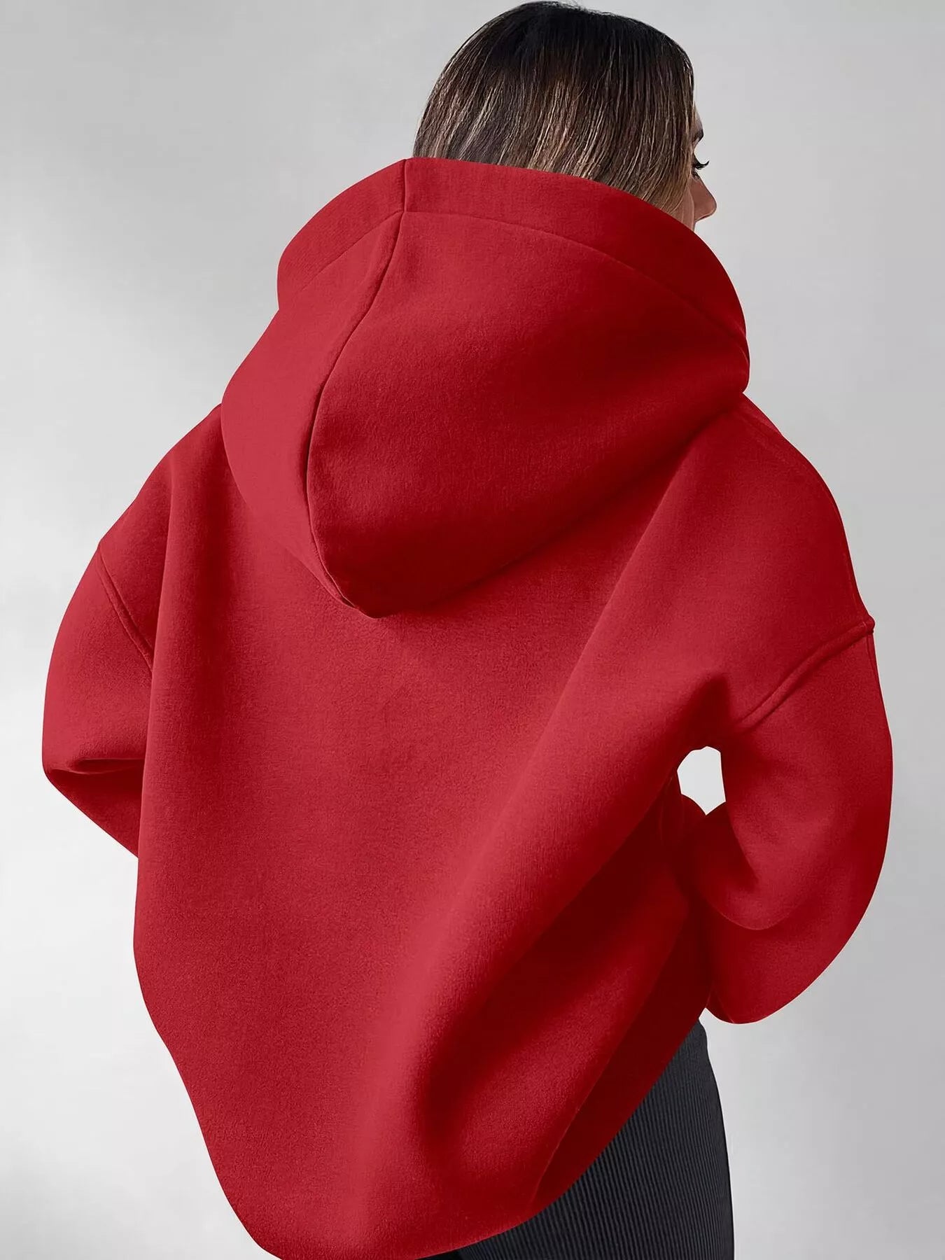 Trendsi Oversized Quarter-Zip Hoodie -