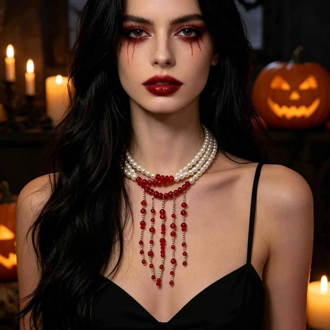 Trendsi Gothic Multi-Layered Beaded Necklace -