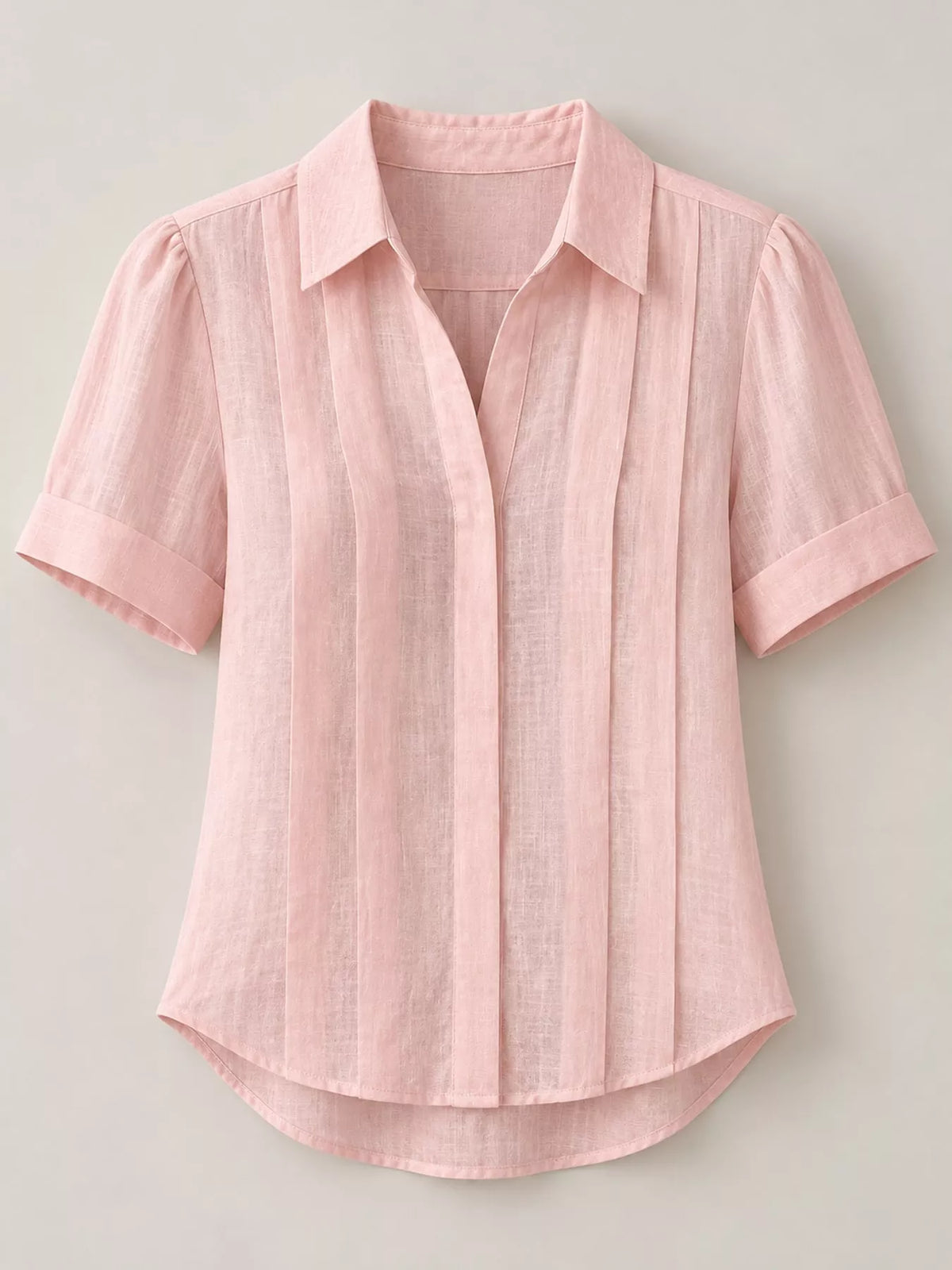 Pink button up short sleeve shirt