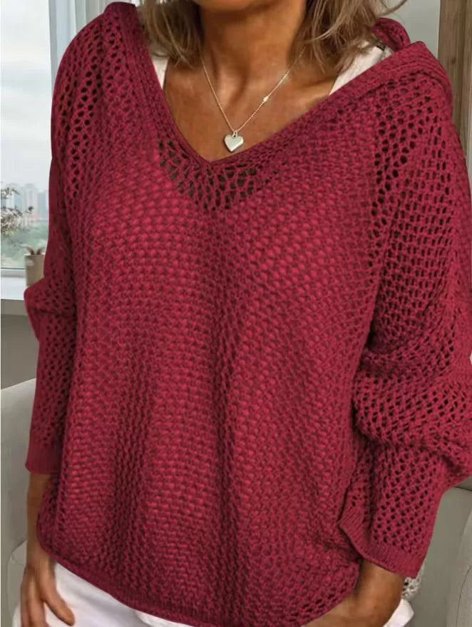 Trendsi Loose Knit Hooded Cover Up -
