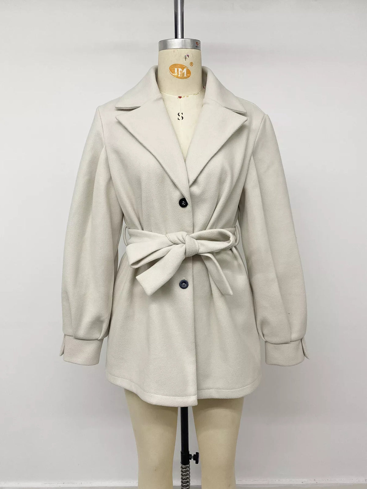 Belted lapel jacket