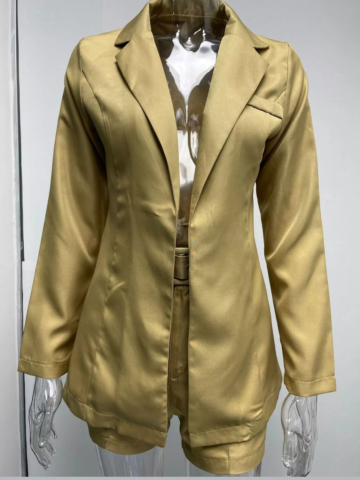Collared long sleeve outfit set, product view