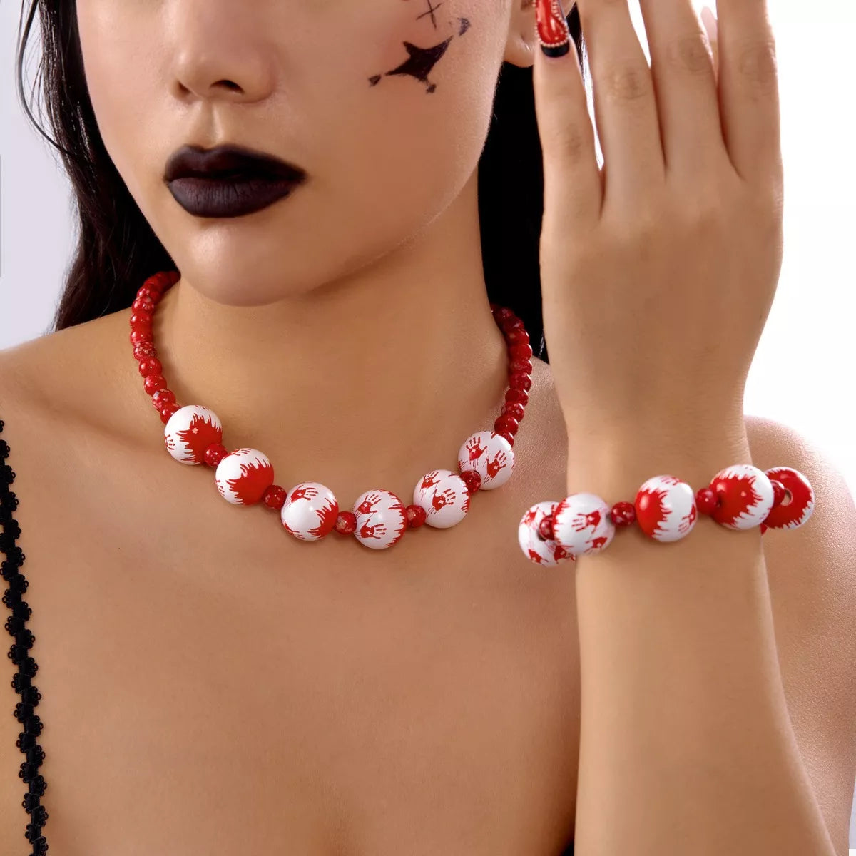 Trendsi Halloween Necklace and Bracelet Jewelry Set -