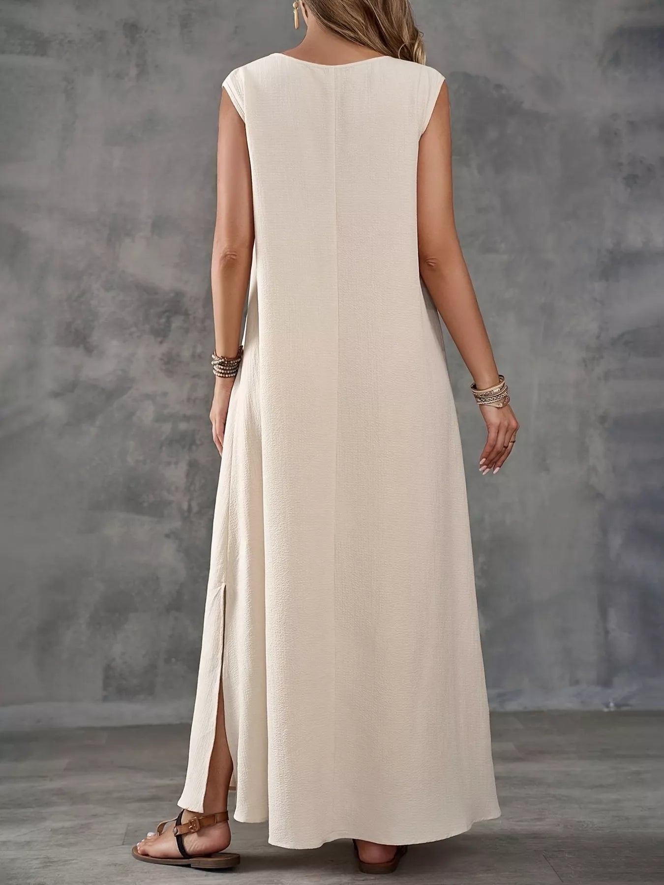 Trendsi Sleeveless V-Neck Side-Slit Maxi Dress -