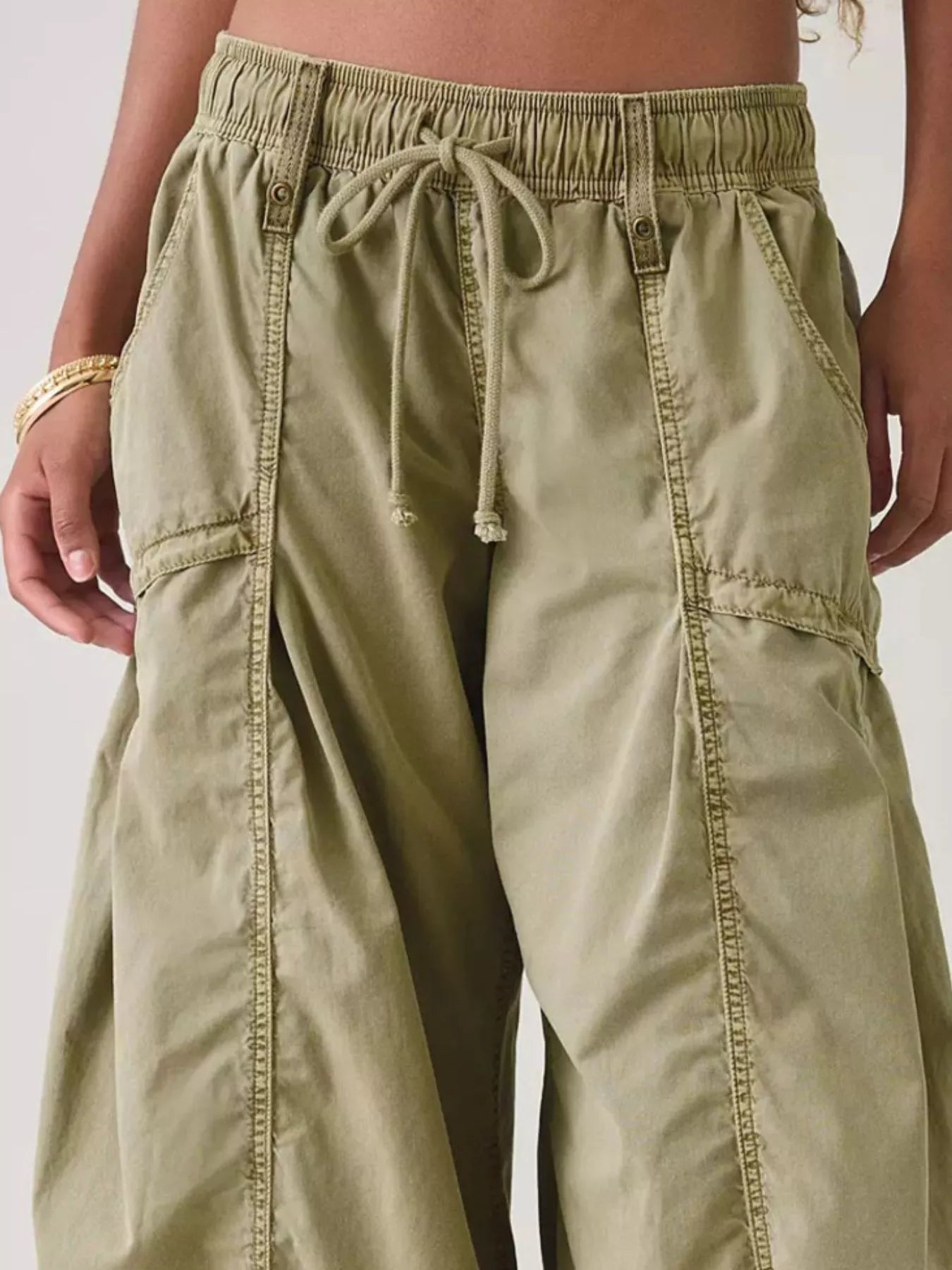Trendsi High-Waisted Cargo Wide-Leg Pants -