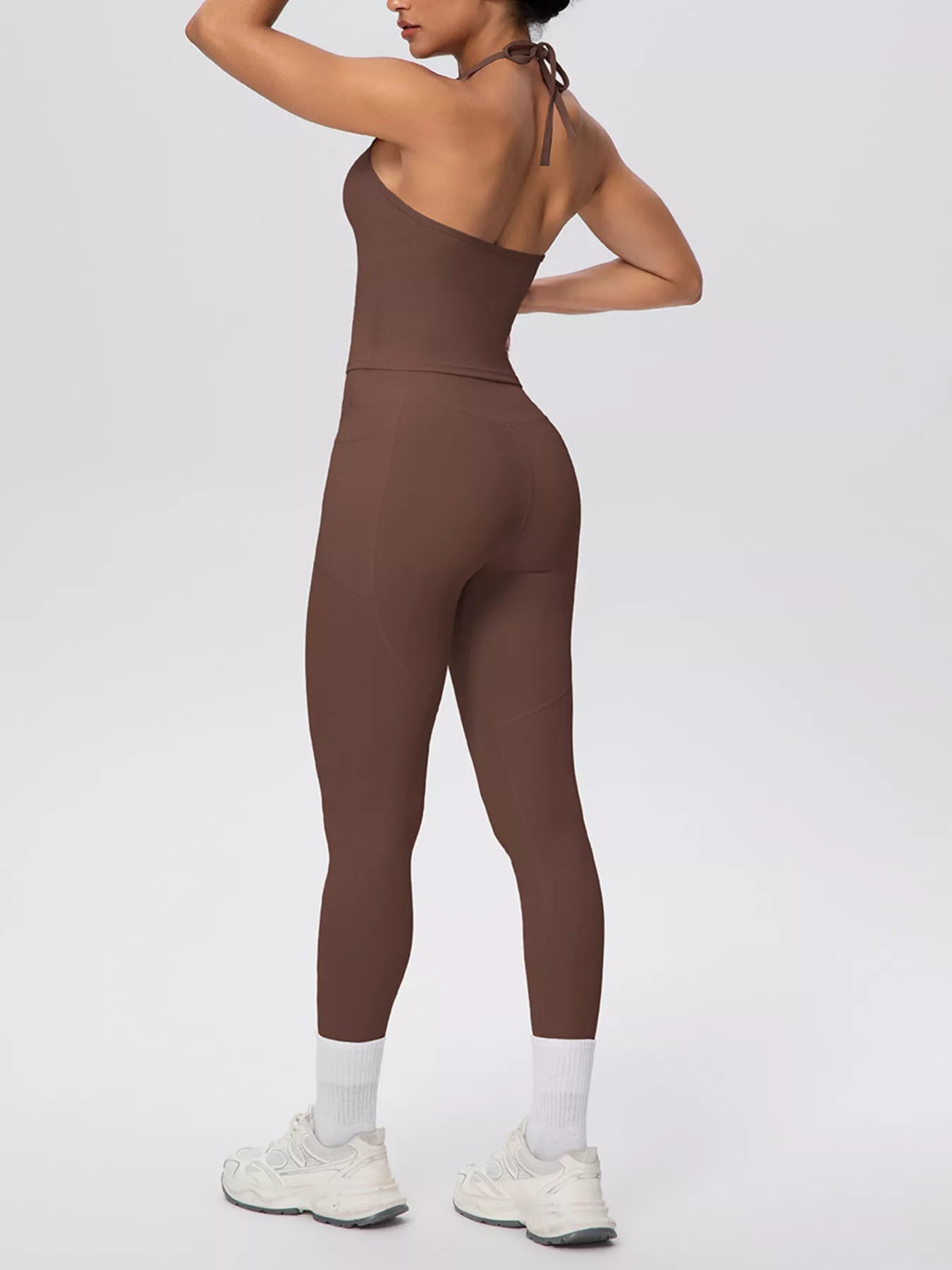 Trendsi Halter Neck Cami and High-Waisted Leggings Active Set -