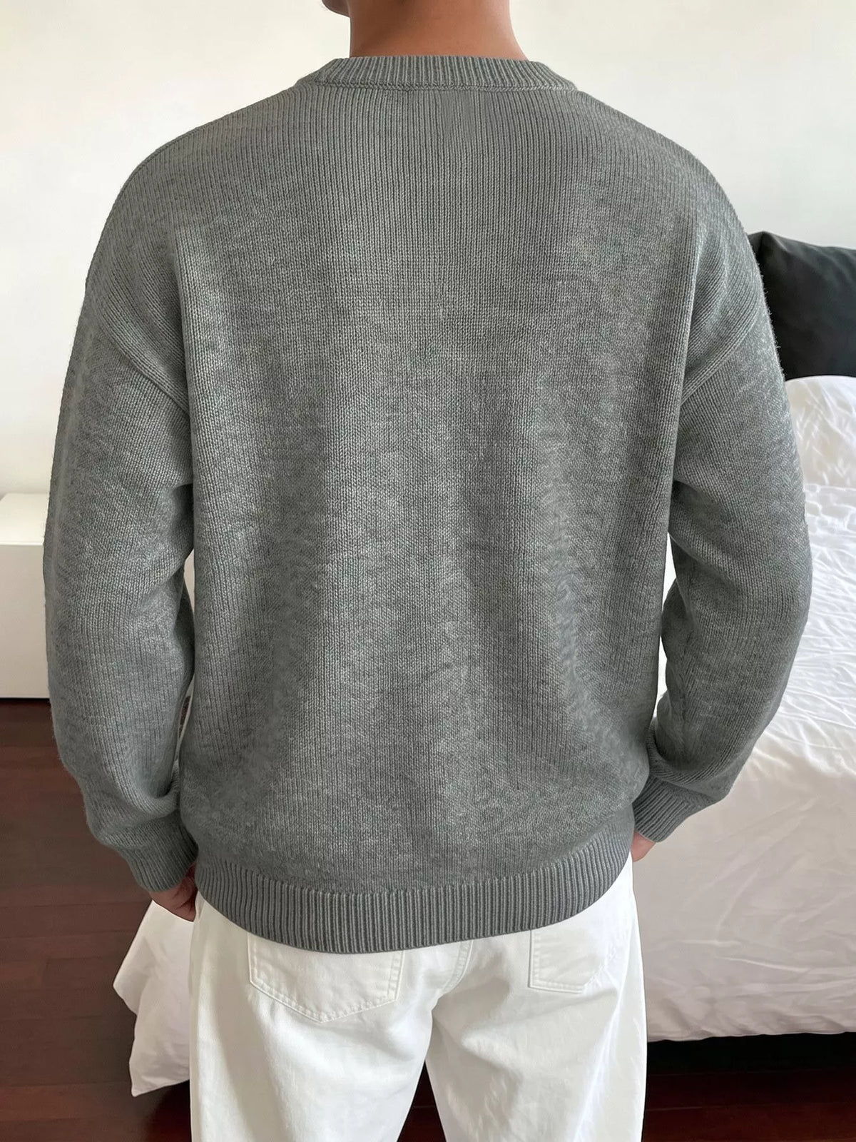 Trendsi Star-Patterned Dropped Shoulder Sweater -