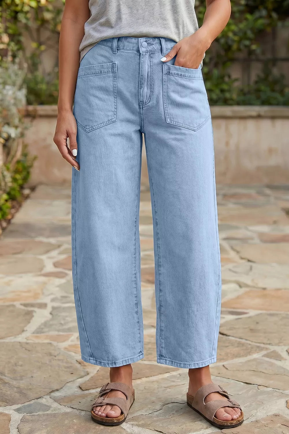 Trendsi Wide Leg Cropped Jeans -